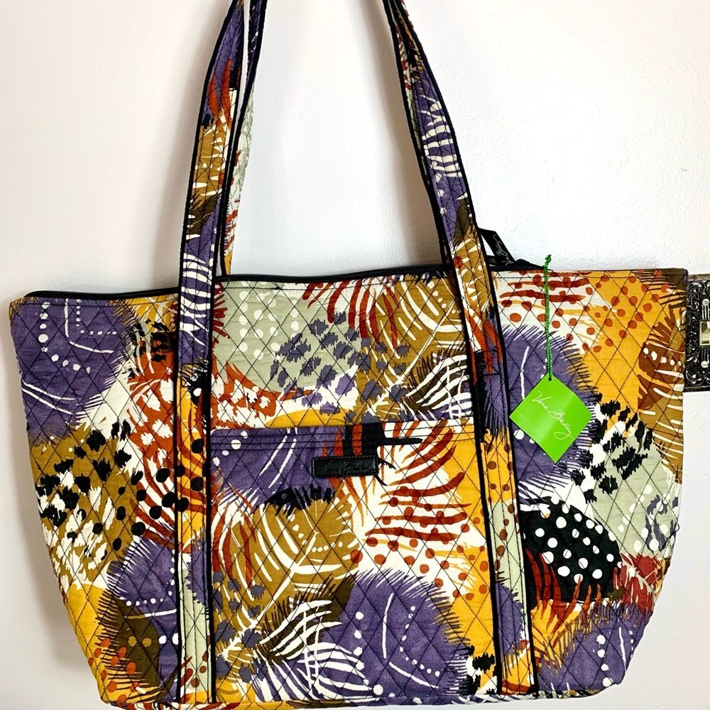 Vera Bradley Miller Bag XL Travel Tote Painted Feathers Zipper Luggage Diaper